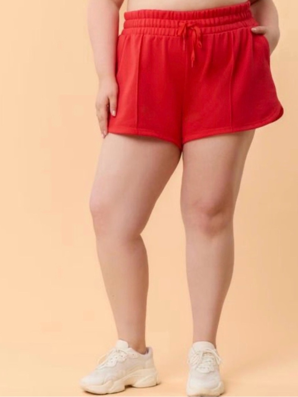 NWT 1X Blogilates Women’s Marshmallow Dolphin Shorts Red High Rise Cozy Lounge